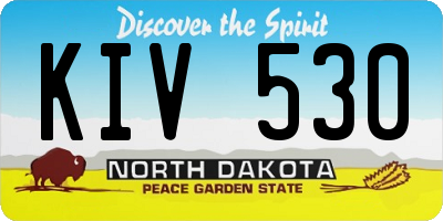 ND license plate KIV530