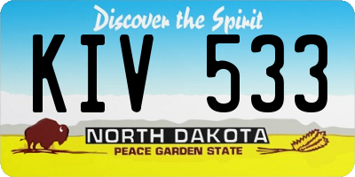 ND license plate KIV533