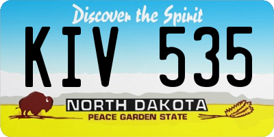 ND license plate KIV535