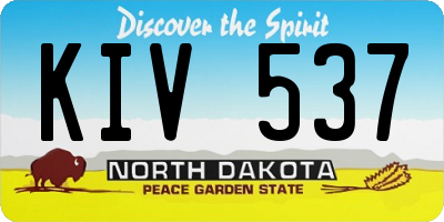 ND license plate KIV537