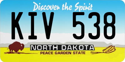 ND license plate KIV538
