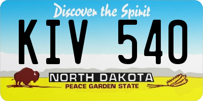 ND license plate KIV540