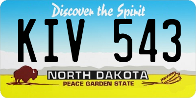 ND license plate KIV543