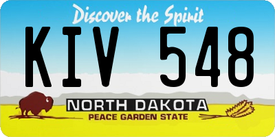ND license plate KIV548