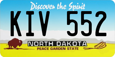 ND license plate KIV552