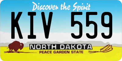 ND license plate KIV559