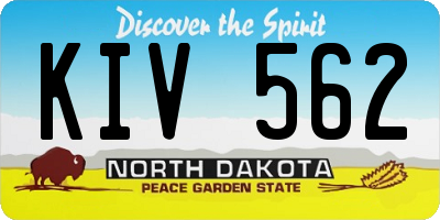 ND license plate KIV562