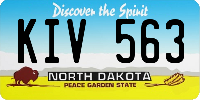 ND license plate KIV563