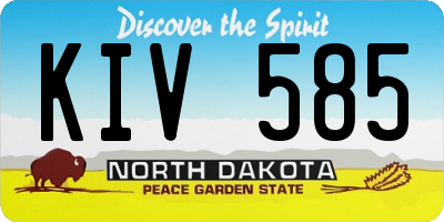 ND license plate KIV585