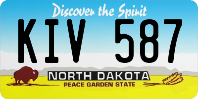ND license plate KIV587