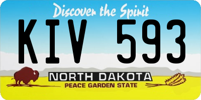 ND license plate KIV593