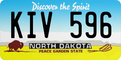 ND license plate KIV596
