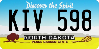 ND license plate KIV598