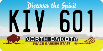 ND license plate KIV601