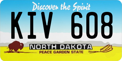 ND license plate KIV608