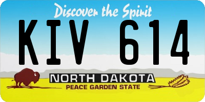 ND license plate KIV614