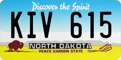 ND license plate KIV615