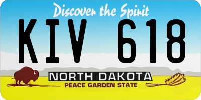 ND license plate KIV618