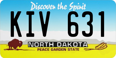 ND license plate KIV631