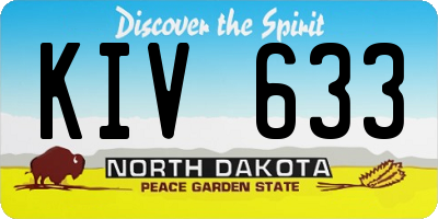 ND license plate KIV633