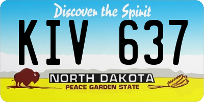ND license plate KIV637