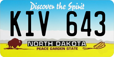 ND license plate KIV643