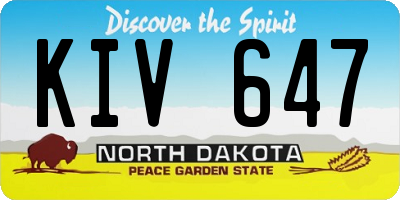 ND license plate KIV647