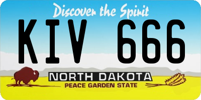 ND license plate KIV666