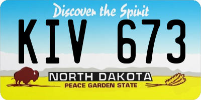 ND license plate KIV673