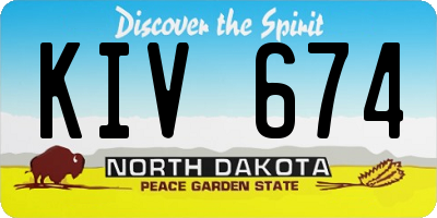 ND license plate KIV674