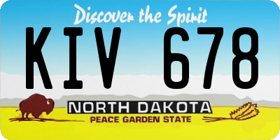 ND license plate KIV678
