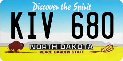 ND license plate KIV680