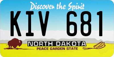 ND license plate KIV681