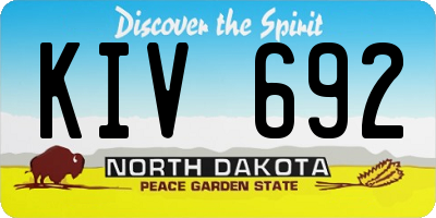 ND license plate KIV692