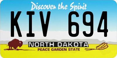 ND license plate KIV694