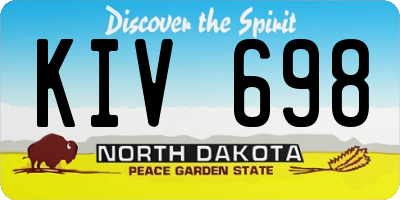 ND license plate KIV698