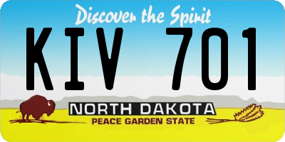 ND license plate KIV701