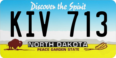 ND license plate KIV713