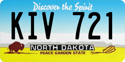 ND license plate KIV721