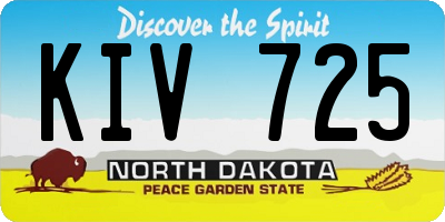ND license plate KIV725