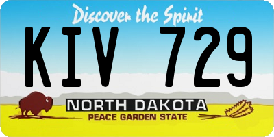 ND license plate KIV729