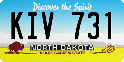 ND license plate KIV731