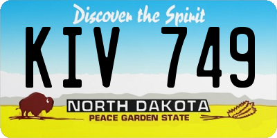 ND license plate KIV749