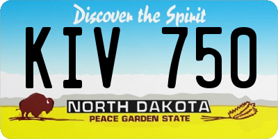 ND license plate KIV750