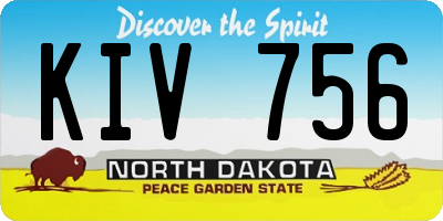 ND license plate KIV756
