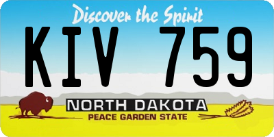 ND license plate KIV759