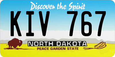 ND license plate KIV767