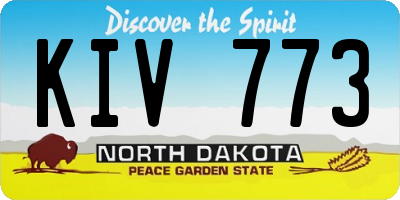 ND license plate KIV773