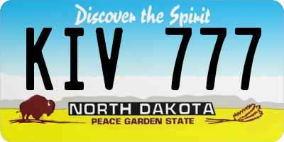ND license plate KIV777