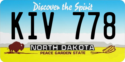 ND license plate KIV778